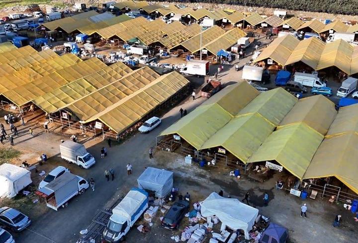 Kurban kesim alanlarında yoğunluk havadan görüntülendi