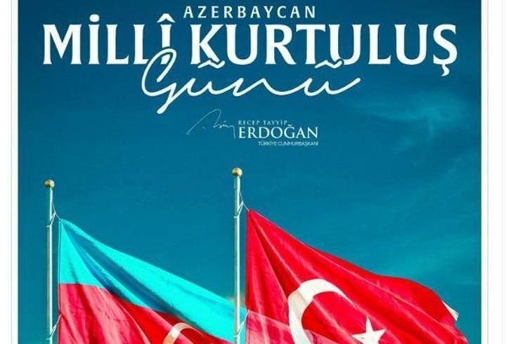 Cumhurbaşkanı Erdoğan'dan Azerbaycan'a Kutlama Mesajı