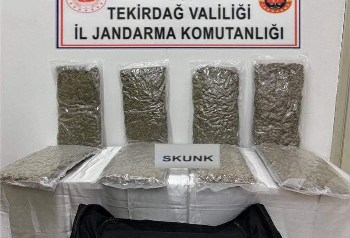   Tekirdağ'da 22 kilo skunk ele geçirildi