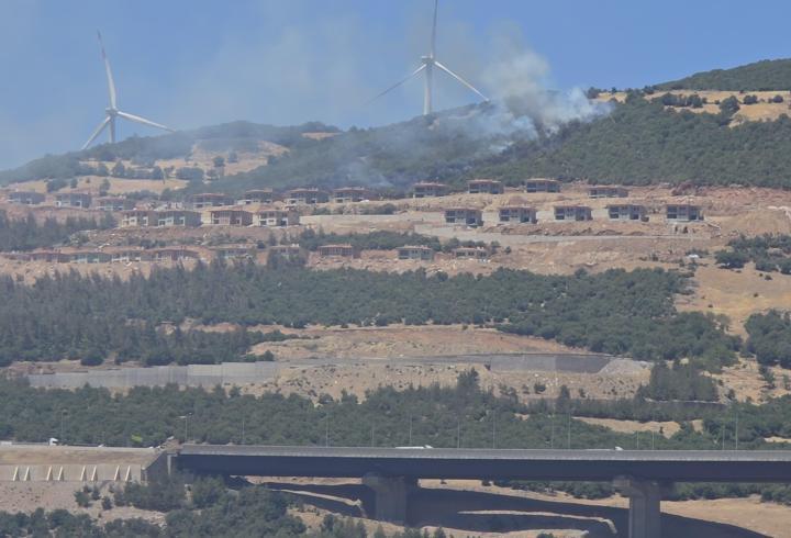 Gaziantep'in çalılıkta çıkan yangın söndürüldü