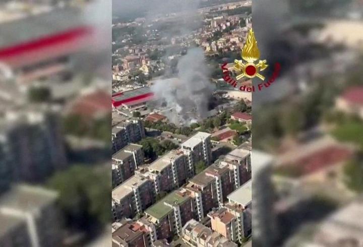 Roma'da akaryakıt istasyonu böyle patladı!