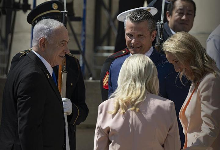 Netanyahu Pentagon'da! İlk görüntüler geldi: Dikkat çeken kareler...