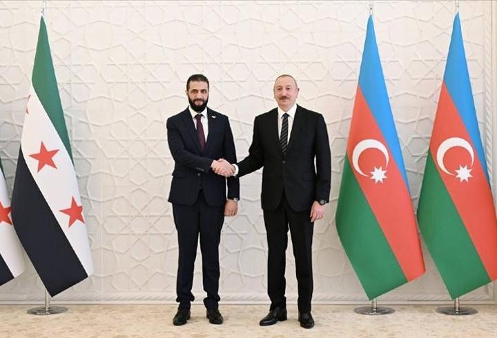 Aliyev, Suriye Devlet Başkanı Şara'yı ağırladı