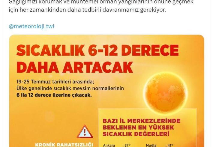 Bakan Kurum: Sıcaklık 6-12 derece daha artacak