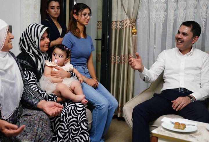 Bakan Kurum'dan Akçadağ'da depremzede aileye ziyaret 