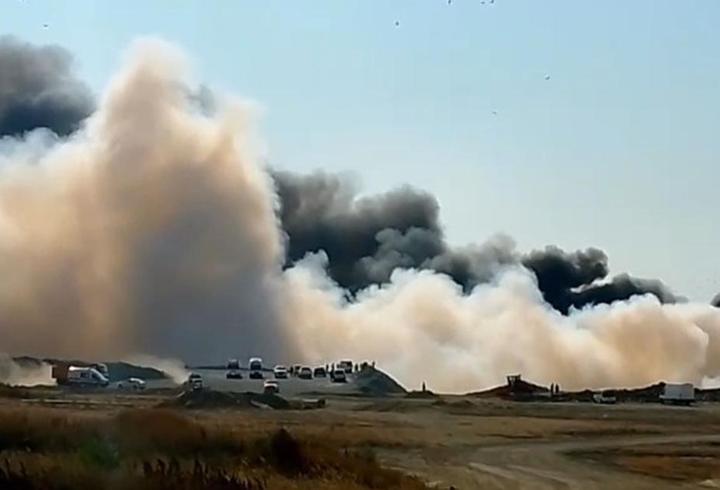 Silivri'de çöp döküm sahasında yangın