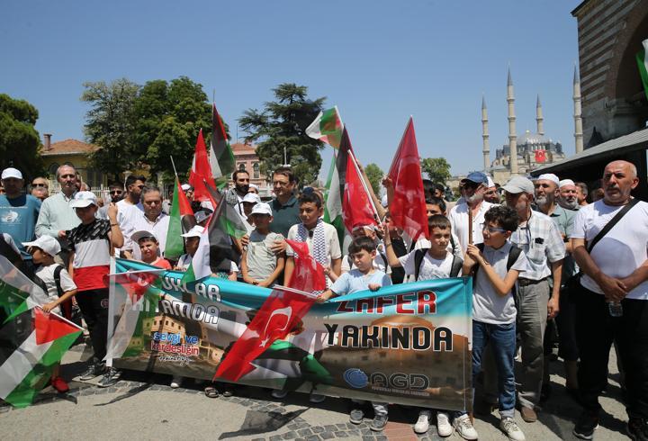 Edirne'de çocuklardan Gazze'ye destek gösterisi