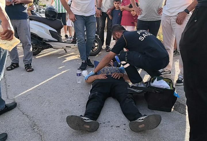 Taksiyle çarpışan motosiklet sürücüsü yaralandı