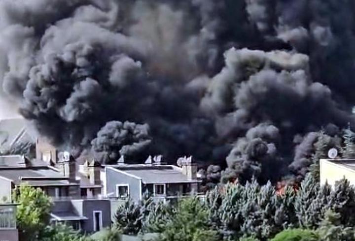 Ankara'da villa inşaatında yangın