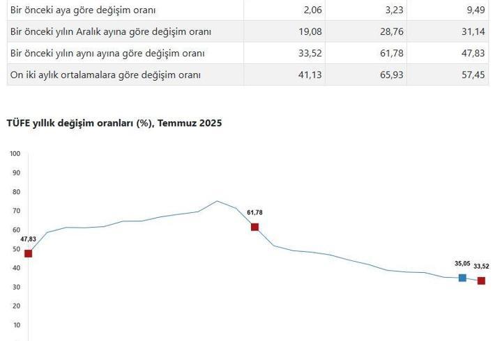 TÜİK, temmuz ayı enflasyon verilerini açıkladı