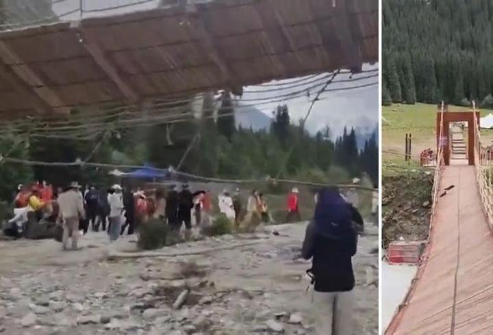 Çin'de asma köprünün halatı koptu: 5 ölü, 24 yaralı