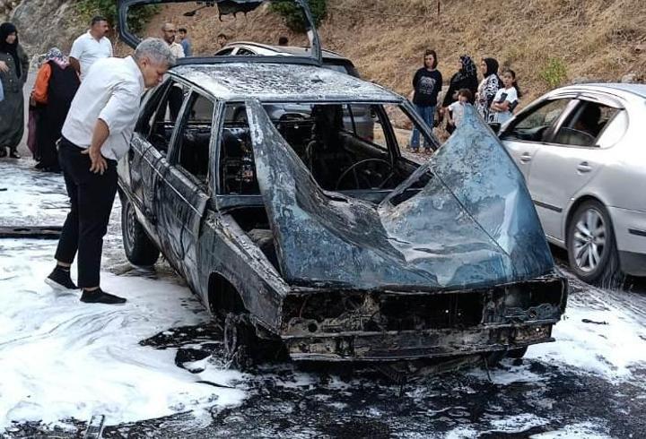 Gaziantep'te seyir halindeki otomobilde çıkan yangın söndürüldü