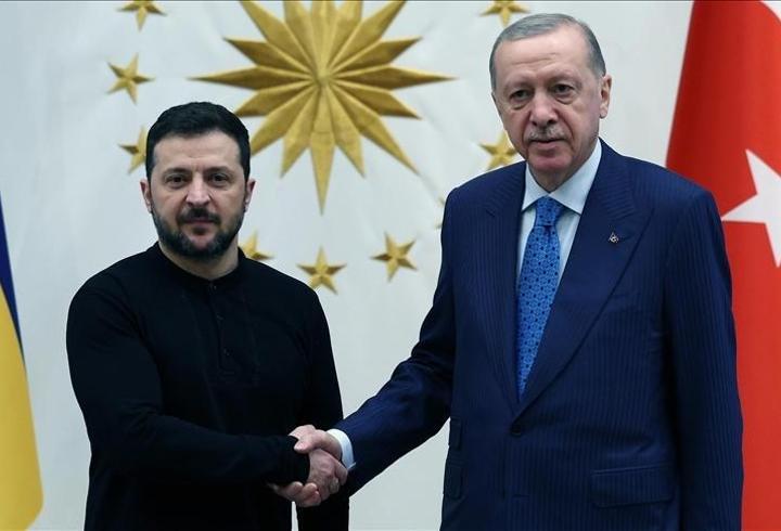 SON DAKİKA... Cumhurbaşkanı Erdoğan, Zelenski ve Şerif ile görüştü!
