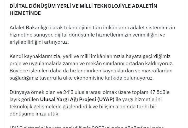 Bakan Tunç: e-Tebligat ile 24 milyar 358 milyon TL tasarruf ettik