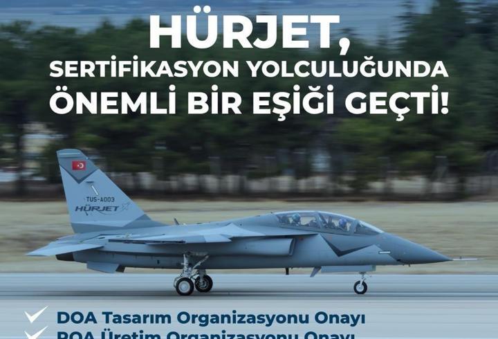 HÜRJET, tasarım ve üretim organizasyonu onayı aldı