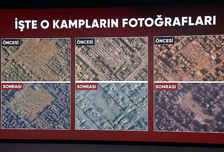 Gazze'deki göç uydu görüntülerinde
