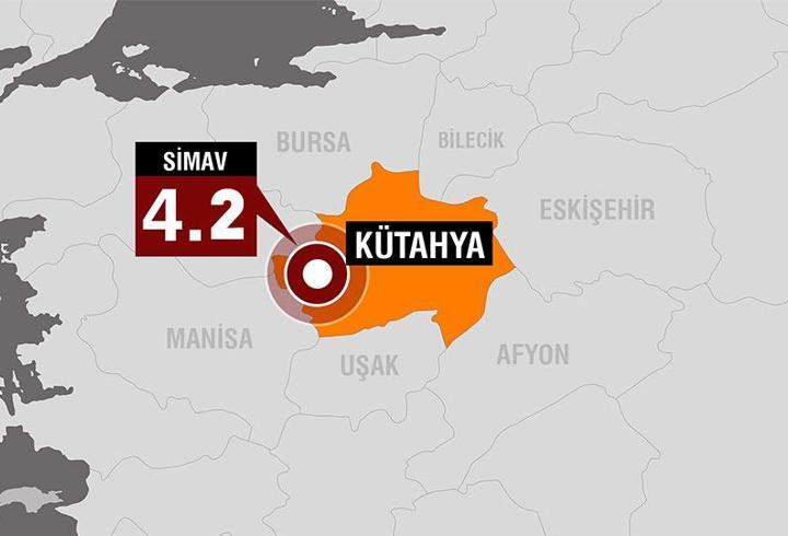Kütahya'da gece yarısı 4.2 büyüklüğünde deprem