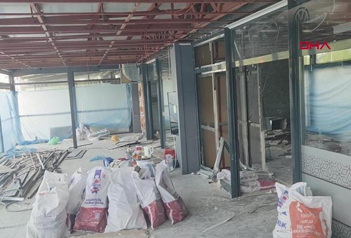 Market tadilatında kolonlar kesildi iddiası