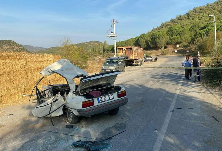 Balıkesir’de takla atan otomobilin sürücüsü öldü
