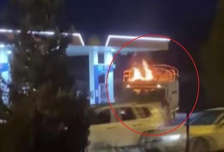 İstasyonda Yangın paniği: Alevler içinde geldi!
