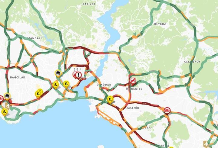 İstanbul'da trafik yoğunluğu yüzde 76'ya ulaştı