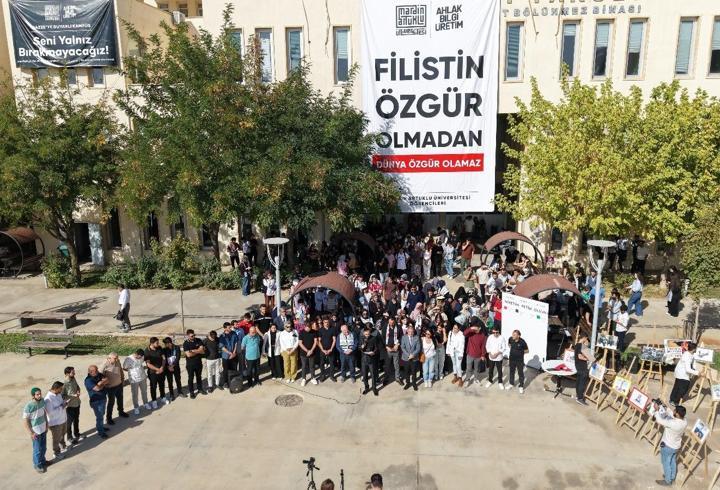 Mardin’de üniversite öğrencilerinden İsrail protestosu