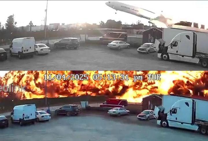 ABD'de düşen kargo uçağı bomba gibi patladı: 7 ölü, 11 yaralı