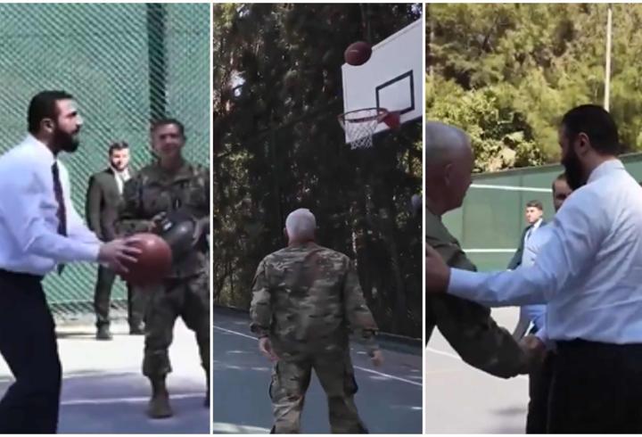 Suriye Cumhurbaşkanı Şara, ABD'li komutanlarla basketbol oynadı