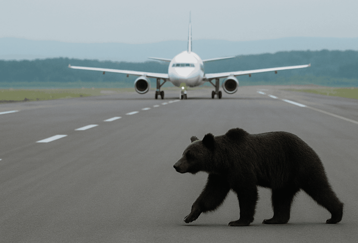 Japonya'da piste giren ayı, uçuşları durdurdu