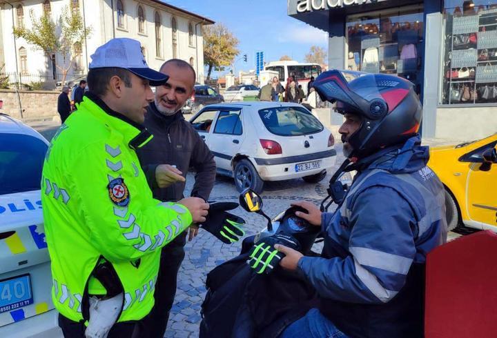   Edirne'de polisten koruyucu ekipman denetimi