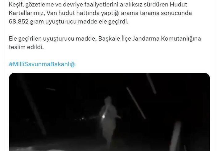 MSB: Van hudut hattında 68 kilo uyuşturucu ele geçirdi