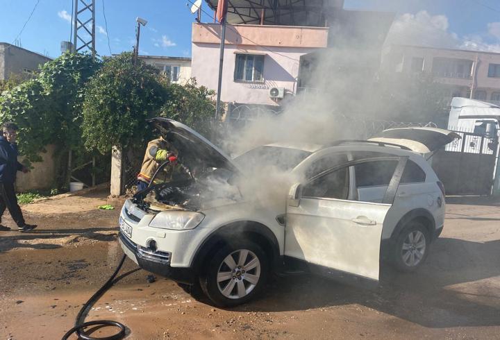 Cipte çıkan yangını itfaiye söndürdü