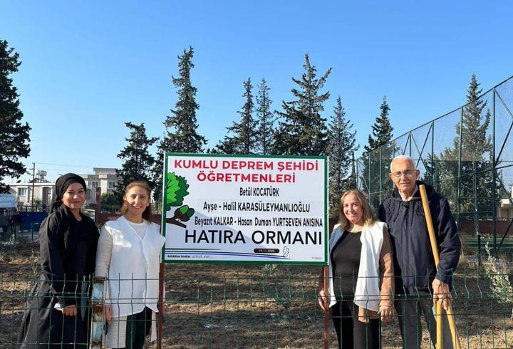 Kumlu’da, depremde şehit olan öğretmenler anısına hatıra ormanı 