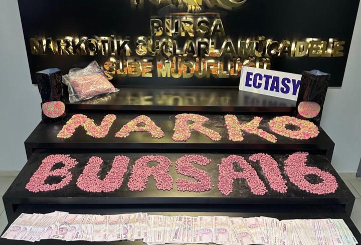 Bursa'da 20 bin adet ecstasy hap ele geçirildi; 1 gözaltı