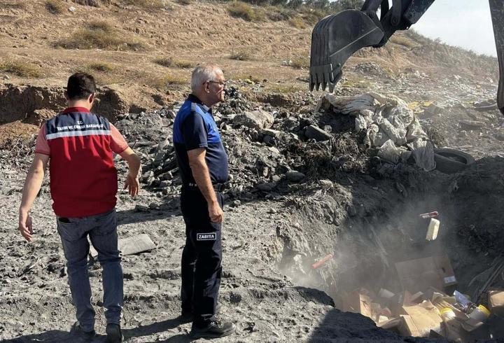 Reyhanlı’da 1 ton bozuk gıda maddesi imha edildi