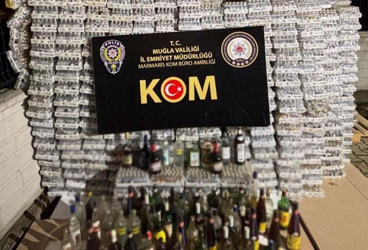 Muğla'da bandrolsüz ve kaçak içki operasyonu