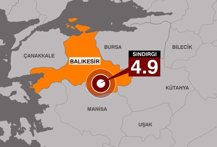 SON DAKİKA... Balıkesir'de 4.9 büyüklüğünde deprem