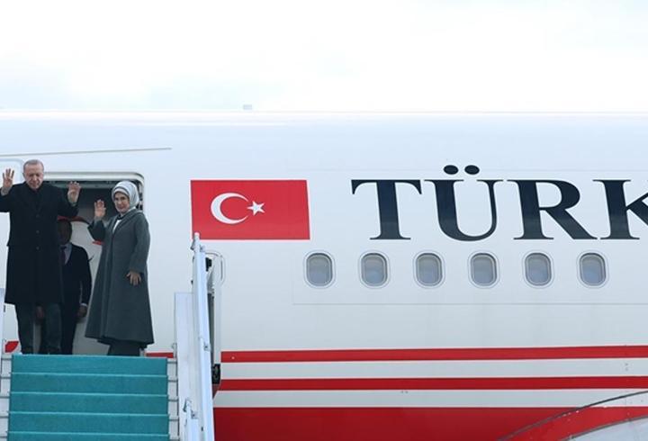 Cumhurbaşkanı Erdoğan Türkmenistan'a geldi