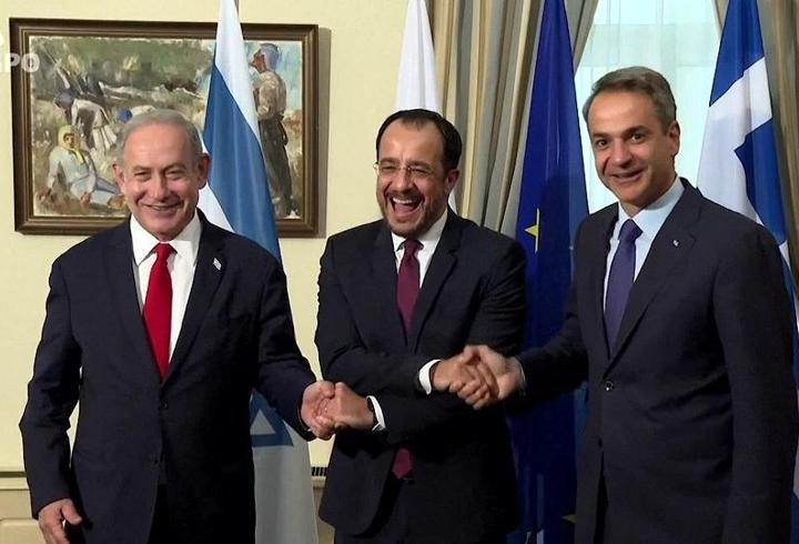 İSRAİL'DE ÜÇLÜ ZİRVE! Netanyahu, Miçotakis ve Rum lider ne görüşecek?