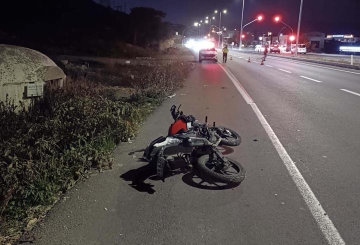 Devrilen motosikletteki Halil öldü