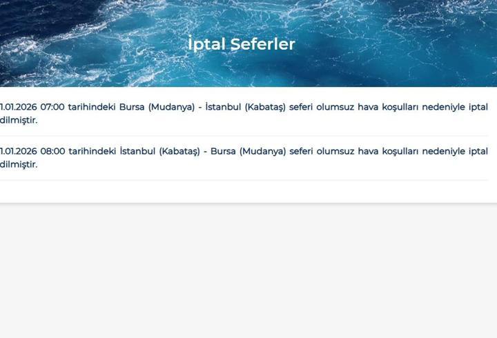 BUDO'nun 1 Ocak'taki 2 seferi iptal edildi