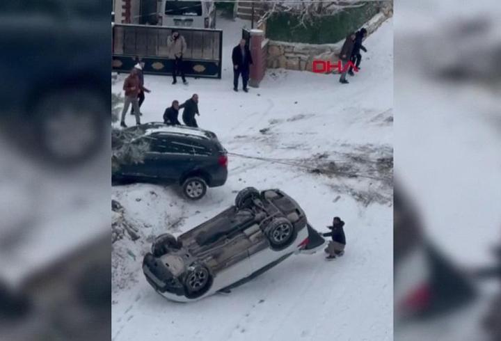 ADETA PUZ PİSTİ! Biri ters döndü, diğeri kendini park etti...