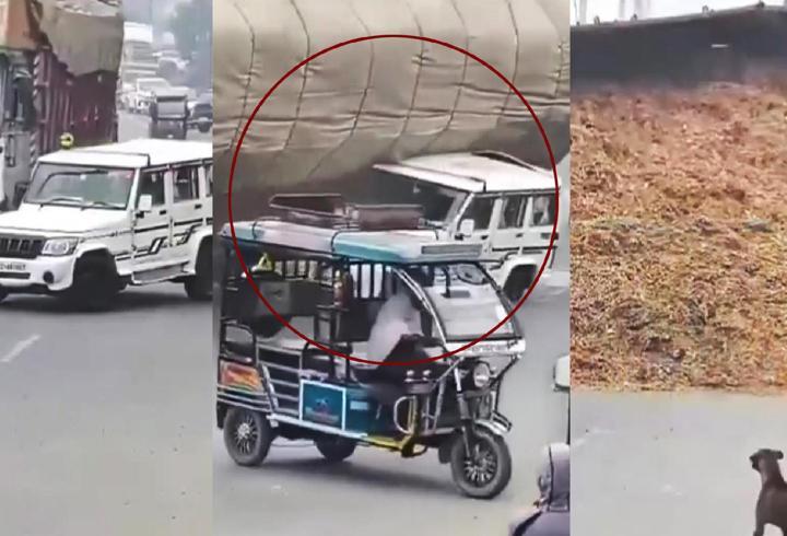 Hindistan’da feci kaza! Tonlarca ağırlığın altında kalan sürücü can verdi