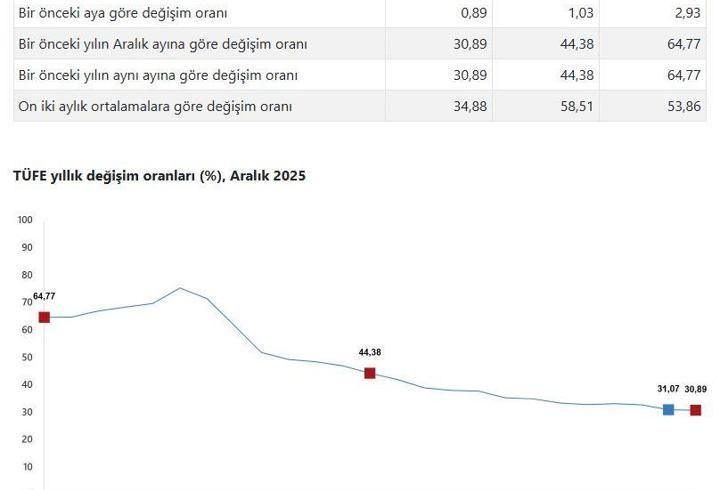 TÜİK, aralık ayı enflasyon verilerini açıkladı
