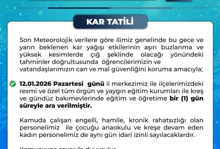 Bingöl’de eğitime kar engeli