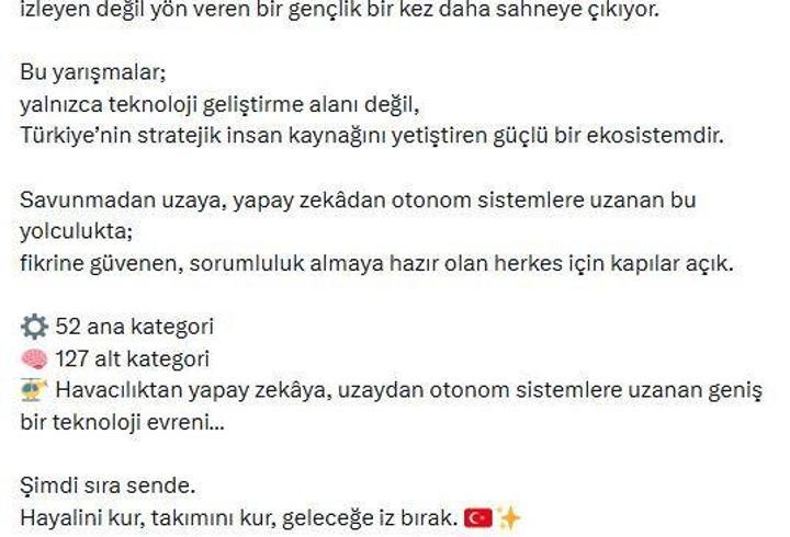 Haluk Görgün'den 'TEKNOFEST 2026' paylaşımı