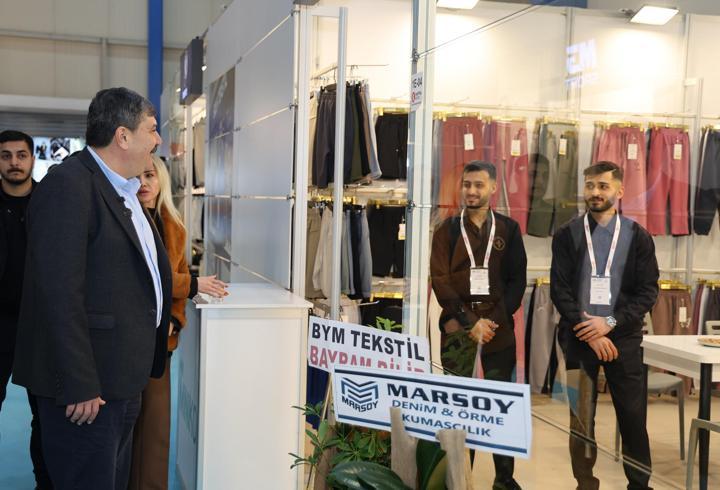 Başkan Yıldız, tekstil fuarında sektör paydaşlarıyla görüştü