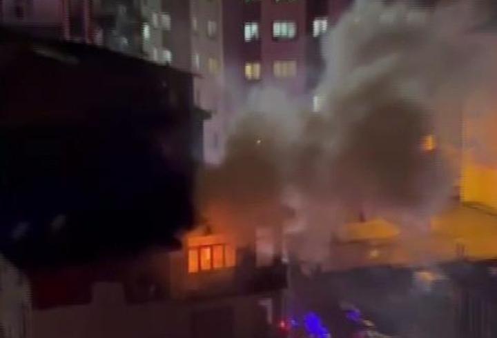 Artvin'de 6 katlı binada yangın