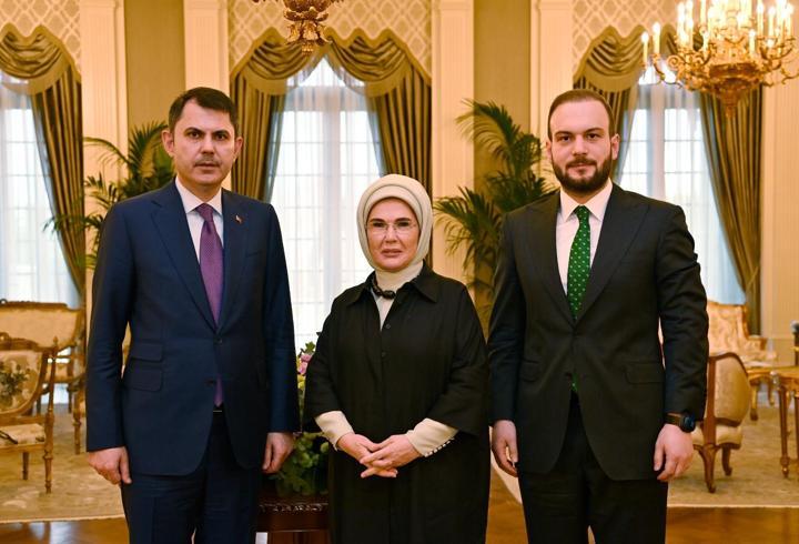 Emine Erdoğan, Bakan Kurum ve Ağırbaş'ı kabul etti