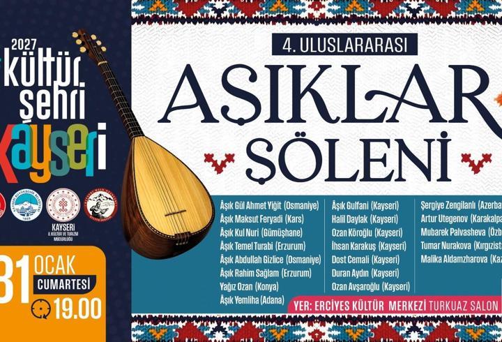 Kayseri’de ‘4. Uluslararası Aşıklar Şöleni’ düzenlenecek